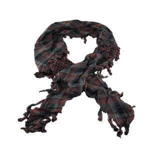 Brown Plaid Triangular Reversible Neck Scarf Tartan